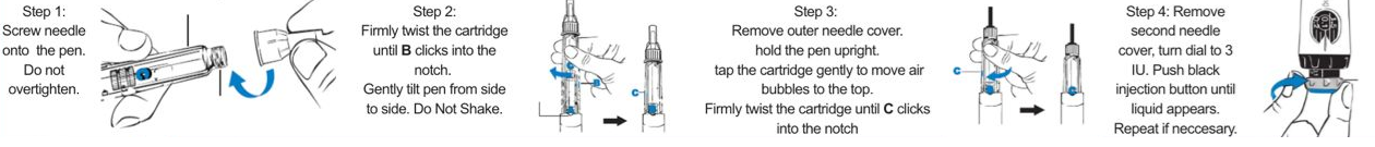 Dual chamber pen reconstitution — step-by-step instructions